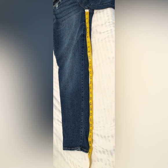 Knox Rose Midrise Straight Leg Blue Cotton Embroidered Side Striped Jeans Size 4 - Picture 10 of 16